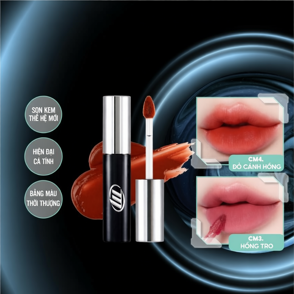 [NEW BY AI] Son Kem Lì, Mịn Mượt Nhẹ Môi, Bền Màu Merzy Cyber Mellow Tint 4g