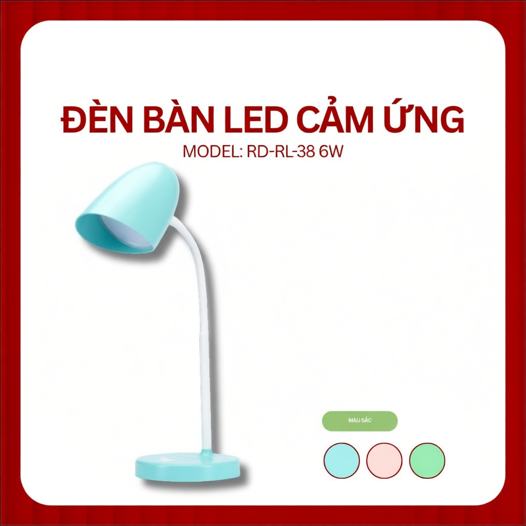 Đèn bàn bảo vệ thị lực Rạng Đông Model: RD-RL-38.PLUS 6W đổi 3 màu ánh sáng độ hoàn màu 97%