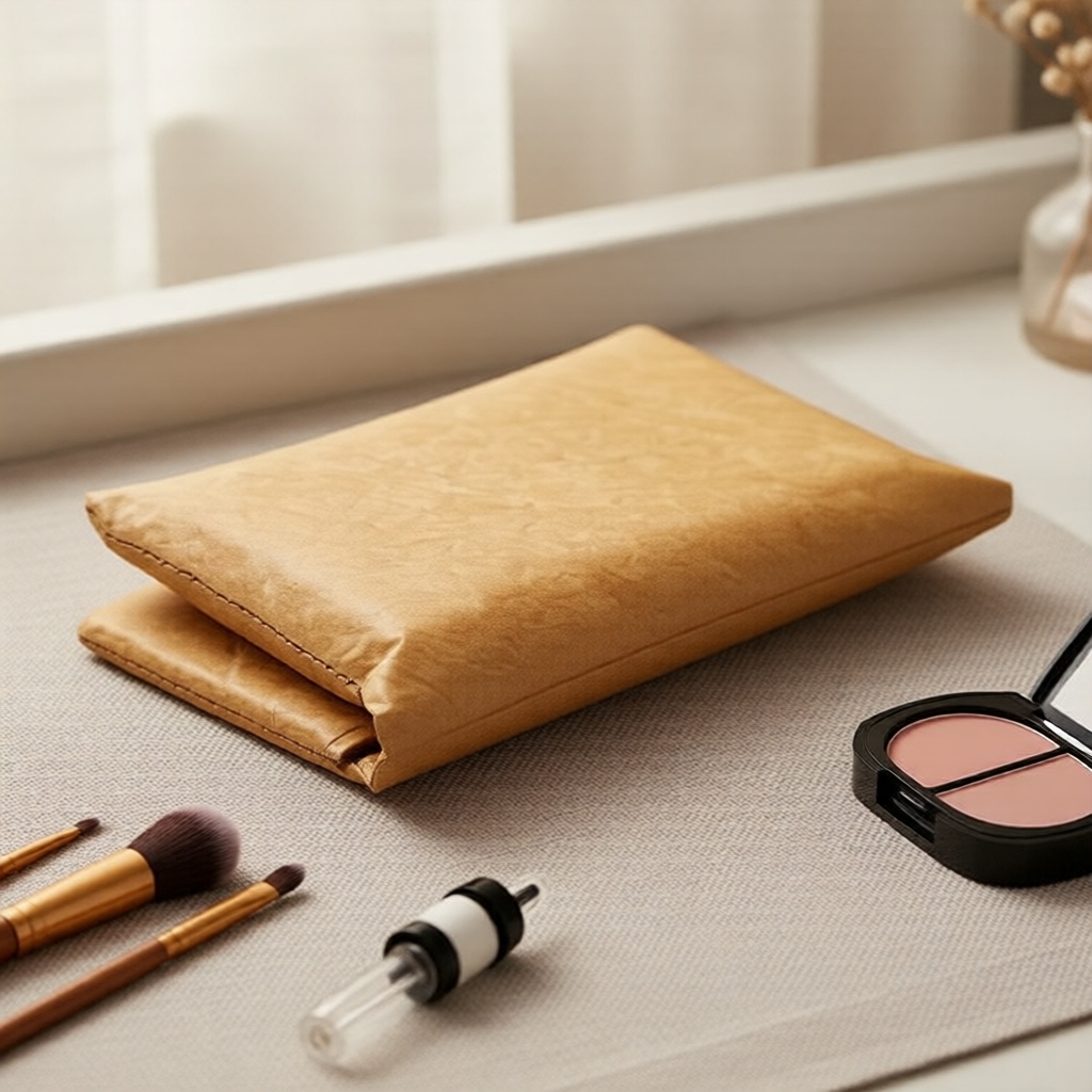 Túi đựng mỹ phẩm du lịch Slim Dupont, túi hai ngăn cho son môi và cọ trang điểm