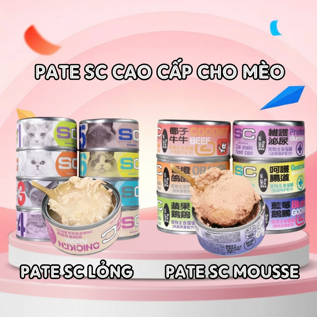 Thức ăn cho mèo Pate SC 85g hỗ trợ tiêu hóa và lông óng khỏe