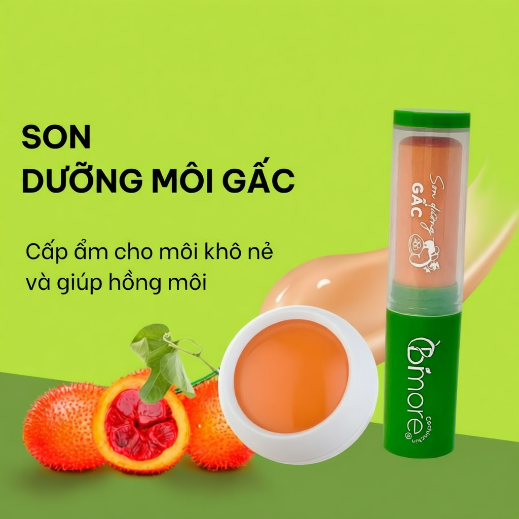 Son Dưỡng Gấc Bimore Giảm Thâm Dưỡng Ẩm Làm Hồng Môi