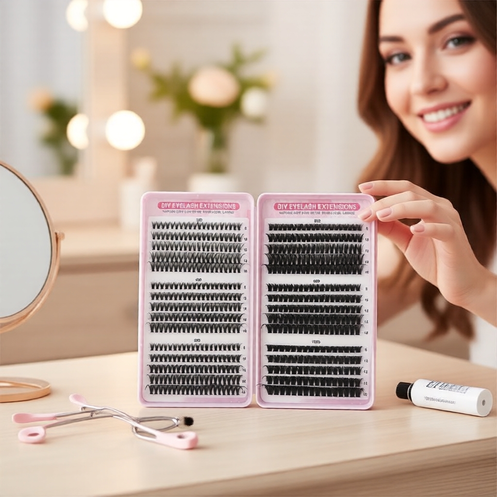 Lông mi cụm D-curl dày, 30D-100D, tự nhiên, nối mi DIY 8-16mm