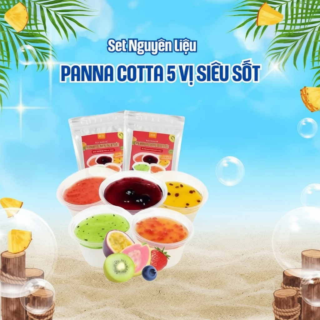 [ABBY] [Tặng hũ nhựa] Set nguyên liệu làm Panna Cotta nhiều vị tuỳ chọn