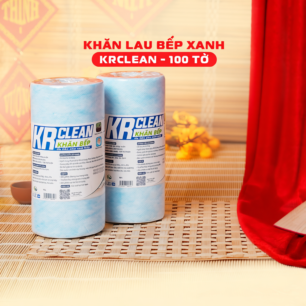 [100 TỜ-MUA 2 TẶNG 1] Khăn Giấy lau bếp, chén bát KRCLEAN 20x20cm siêu sạch, thấm hút tốt