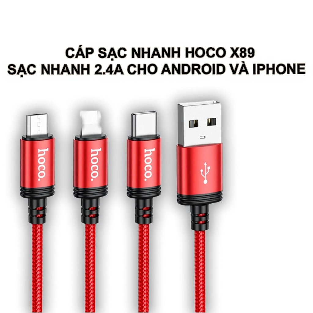 Dây Sạc Nhanh PKSAIGON X89 Sạc Nhanh Dây Sạc Type-C lp Micro Dành Cho Android PKSAIGON