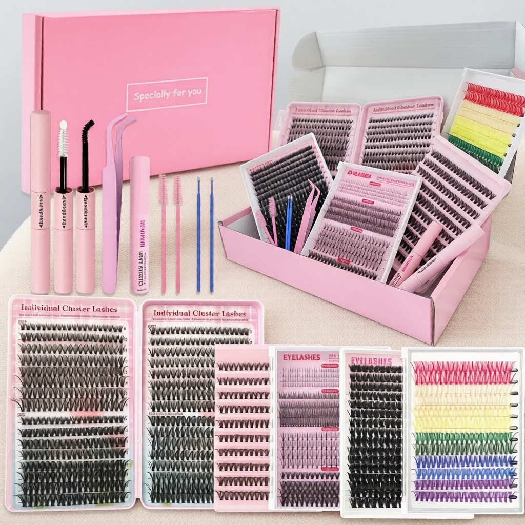 Bộ Tự Nối Mi 1 Hộp: Mi Trộn Độ Dài, Kèm Keo, Nhíp, Cọ & Dung Dịch Tẩy