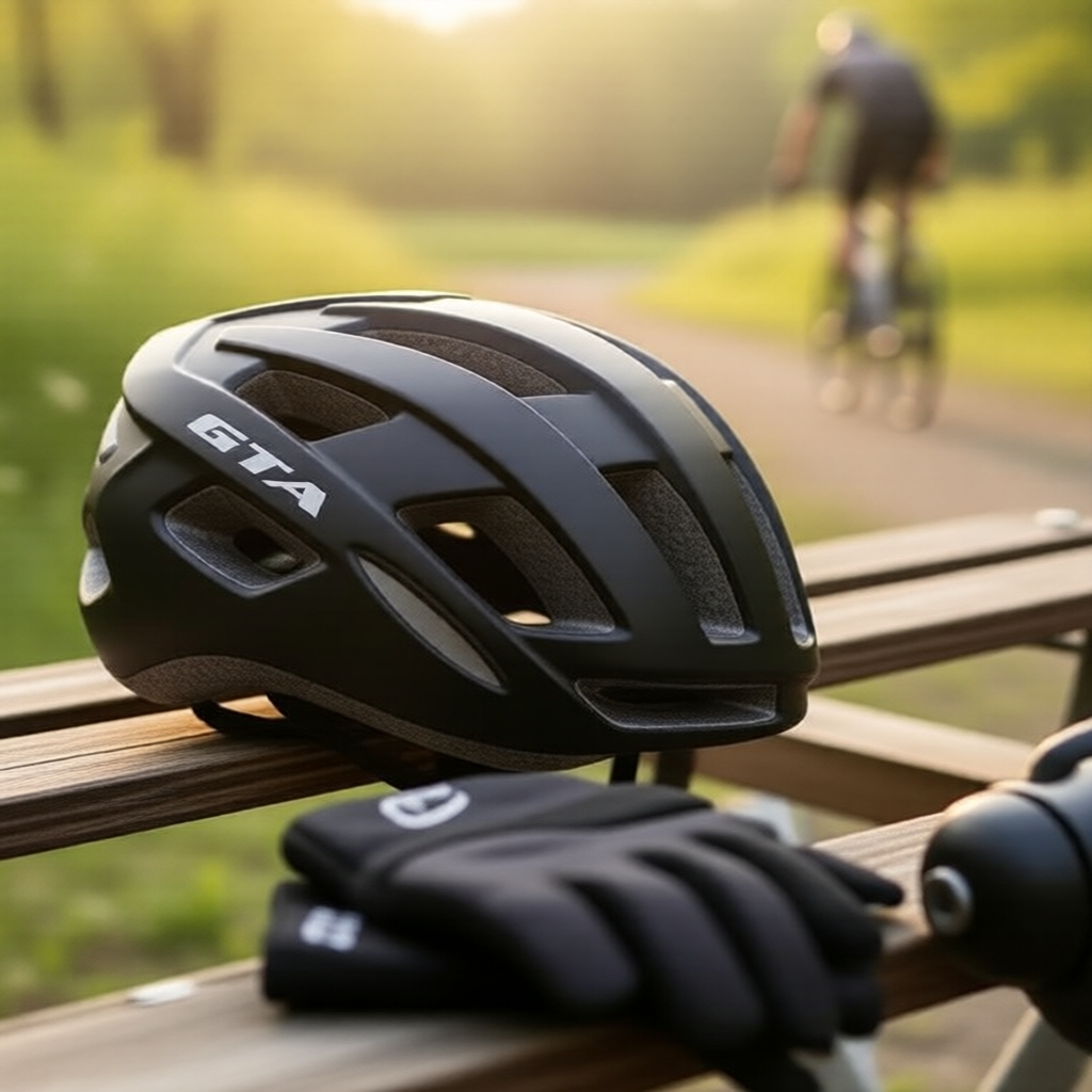 Mũ bảo hiểm xe đạp nguyên khối GTA có đèn LED phía sau