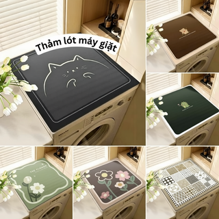 Thảm lót nỉ lì bảo vệ máy giặt mềm mại, êm ái, chống trơn trượt, thấm hút nước tốt 