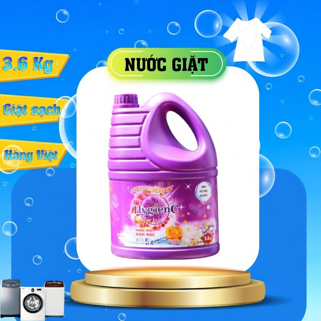 Nước giặt HygienC đậm đặc khối lượng 3.6Kg  - HC2
