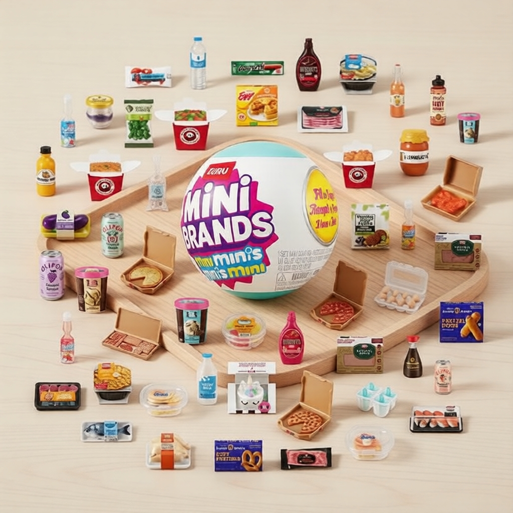ZURU Mini Brands Fill The Fridge Mini Minis Series 1, Đồ chơi bất ngờ sưu tầm, dạng viên nang, bộ sa