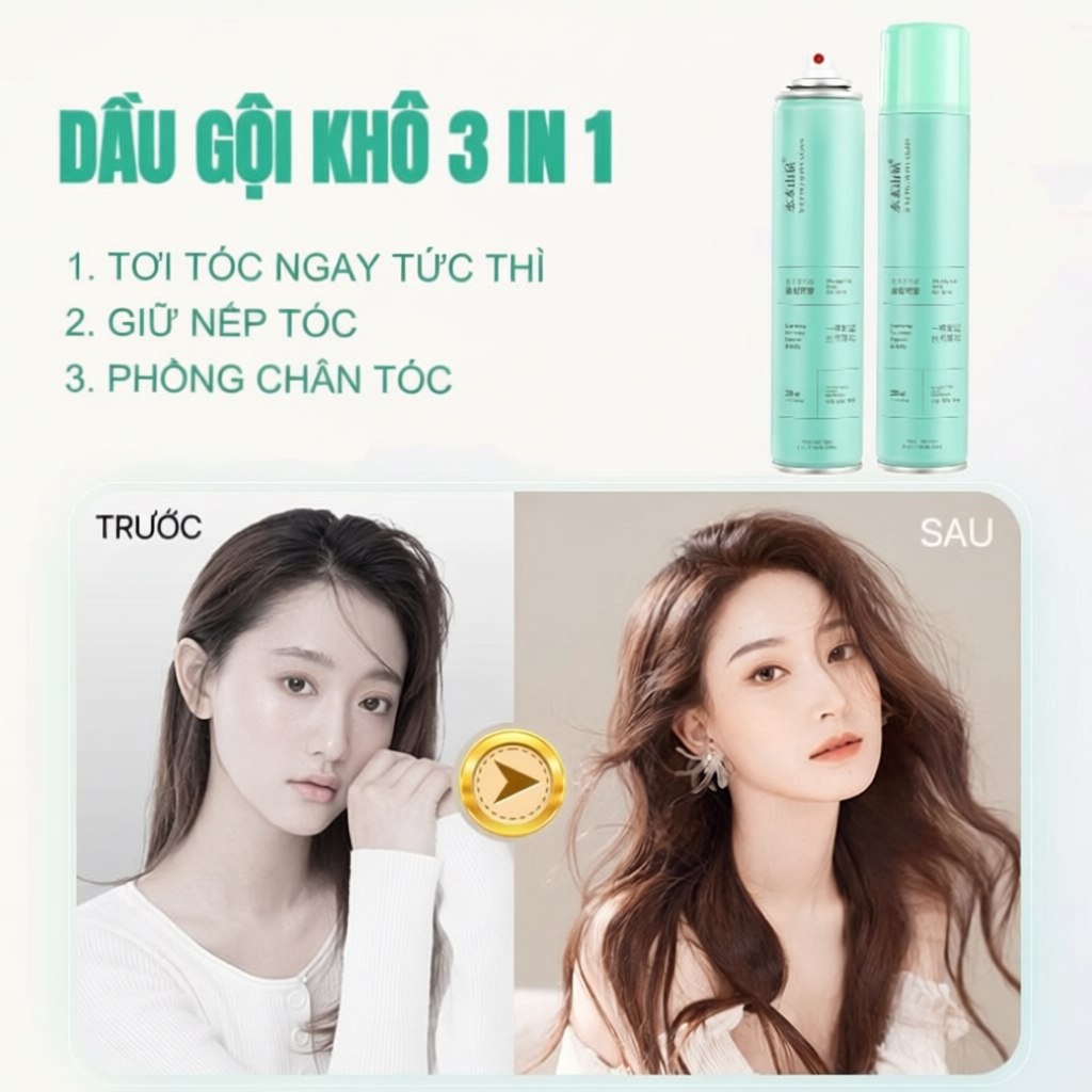 JUAN - Bình xịt dầu gội đầu khô 3 in 1 | Chính hãng | - Sẵn Hàng