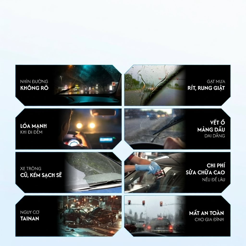 Dung Dịch Tẩy Ố Kính Ô Tô NOMA 911 – Loại Bỏ Màng Dầu, Sạch Bụi Bẩn, Kính Trong Suốt, Kèm Pad Chà 10