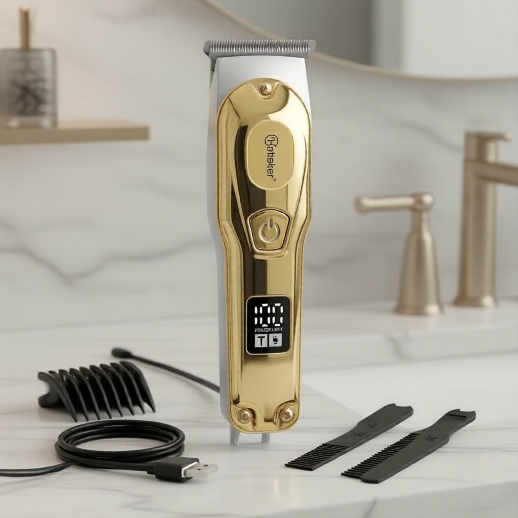 Máy cạo viền dây điện HATTEKER Zero-Gap cho nam - Tông đơ cắt tóc lưỡi T 0mm cho kỹ thuật Fade & cắt