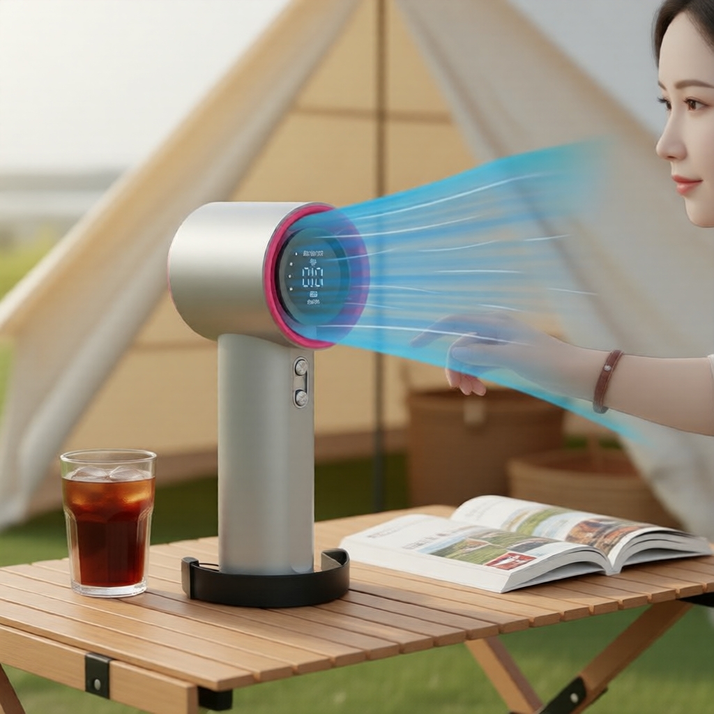 Quạt cầm tay Turbo Mini 4000mAh di động, gió mạnh, mẫu GFS001