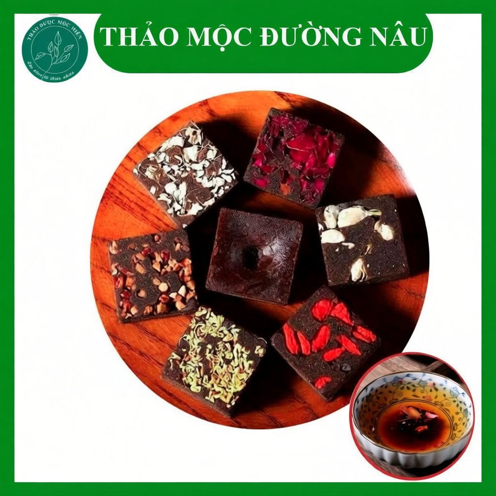 500g Viên Trà Đường Nâu Thảo Mộc Không Chứa Cafein