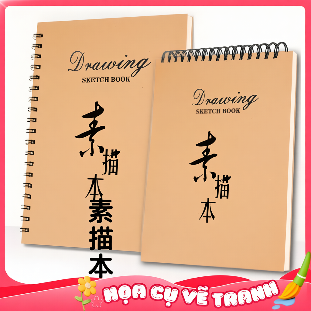 Sổ Tay Vẽ Chì Phác Thảo Drawing Sketchbook A4 Gáy Lò Xo Dùng Cho Mỹ Thuật Phác Họa