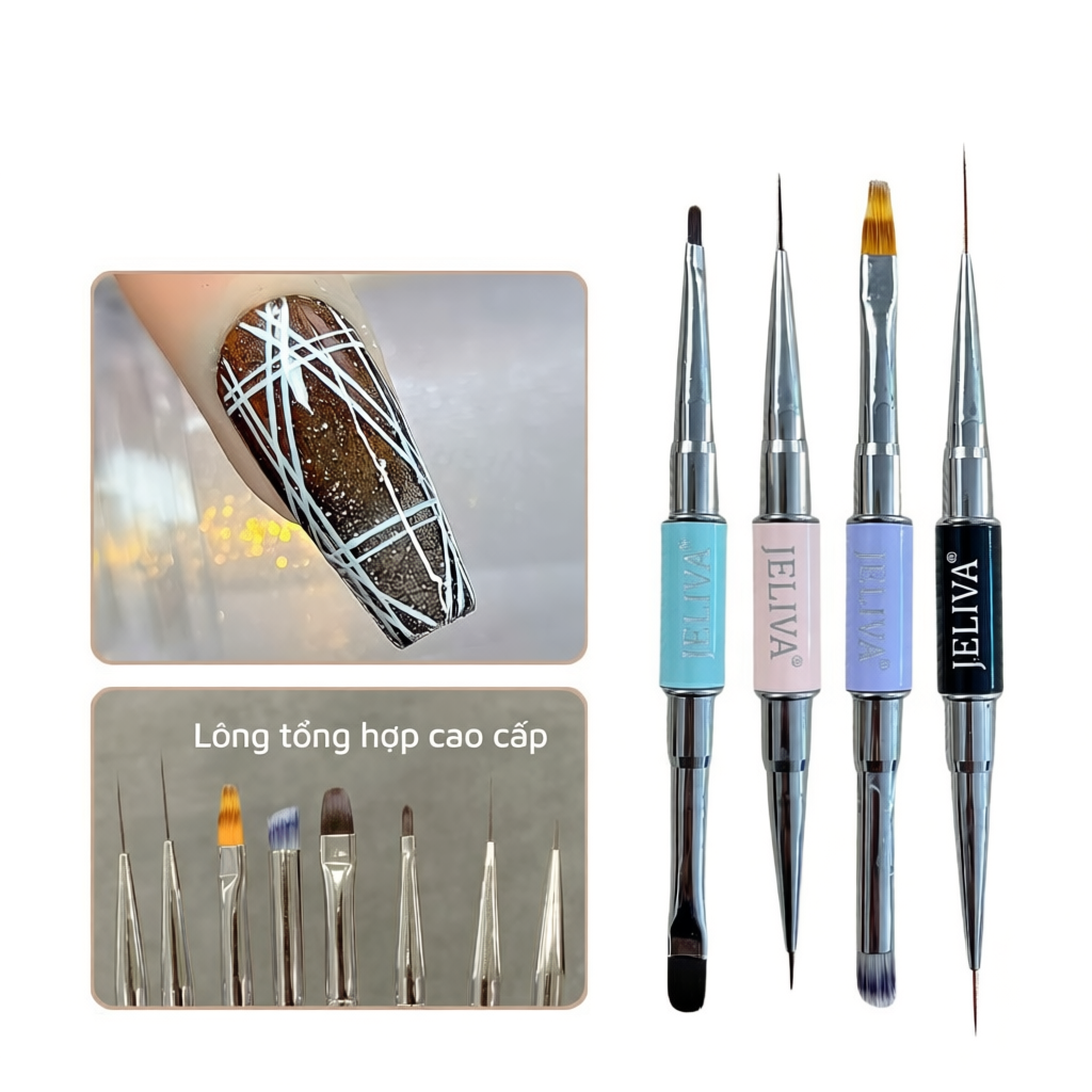 Cọ vẽ nail 2 đầu JELIVA Nghi Thảo