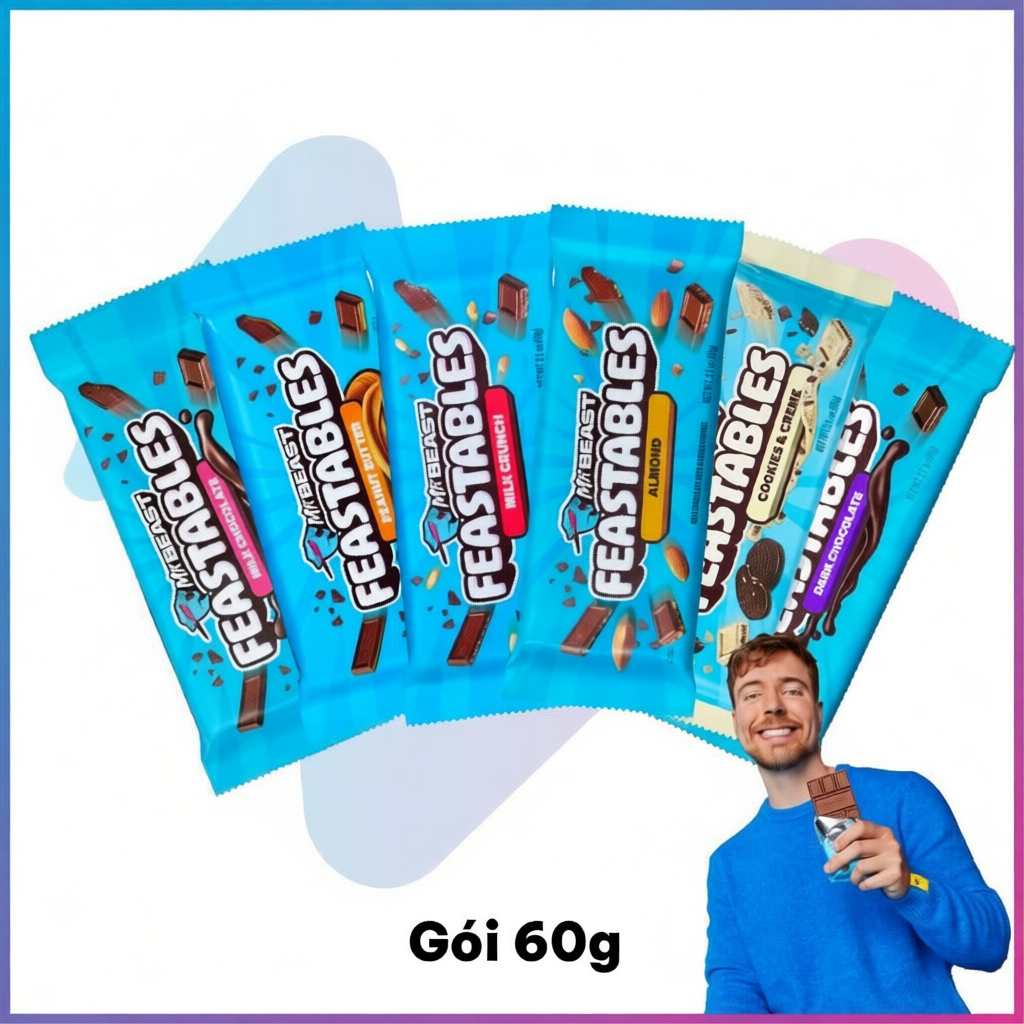 Socola Feastables MrBeast (Thanh 60g)