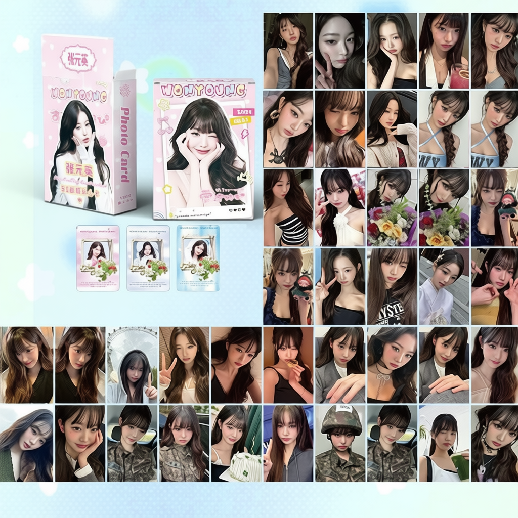 Hologram Wonyoung Photocard Lomo Card 50 thẻ / hộp bộ sưu tập thần tượng kpop