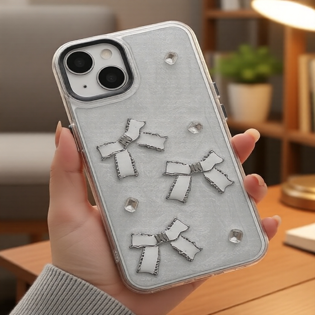 Ốp lưng bướm bướm & gọng kim loại sang trọng cho iPhone 15 Pro/7P8P/12 Pro Max/14 Pro Max/13/14/11/1