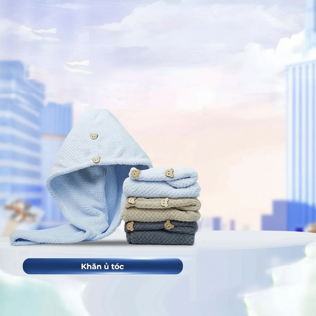 Khăn Ủ Tóc ROYAL TOWEL 25x65cm Chất Microfiber Mềm Mại, Thấm Hút Tốt