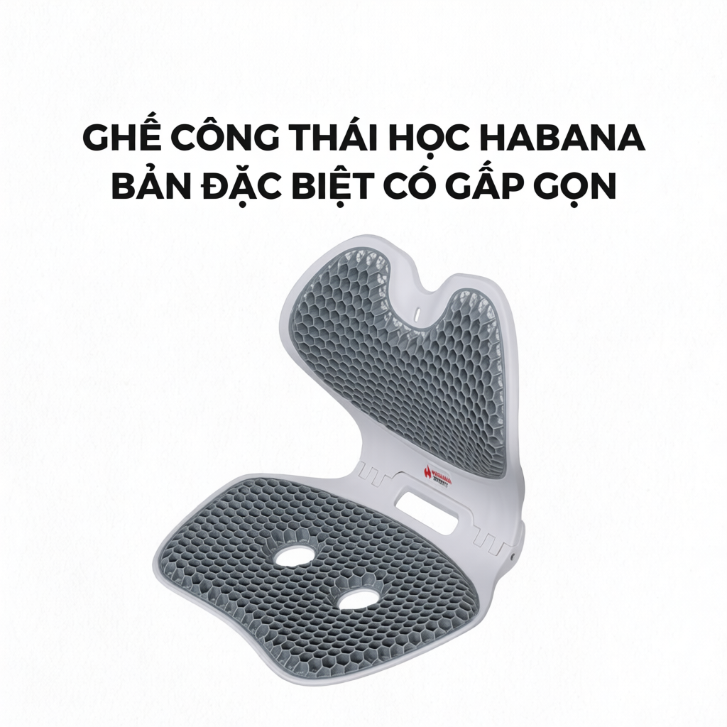 Ghế Công Thái Học Habana Bản Gấp Gọn, Giảm Đau Mỏi Lưng Cho Dân Văn Phòng, Mẹ Bầu Bỉm, Dân Lái Xe