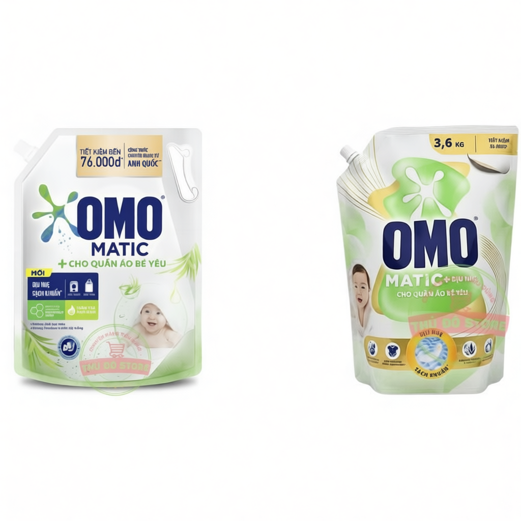 Nước Giặt OMO Matic Cho Quần Áo Bé - Túi 3.6KG
