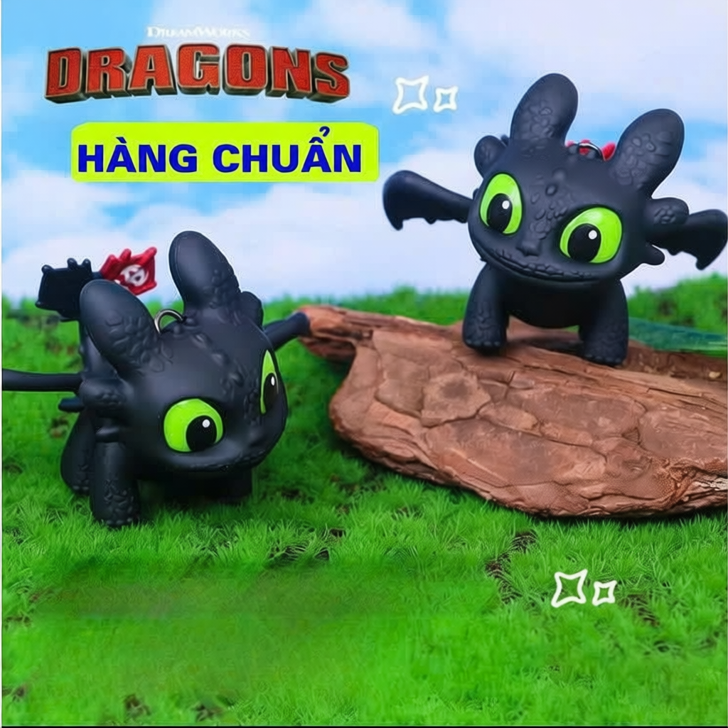 Móc khóa hình rồng night fury phát sáng