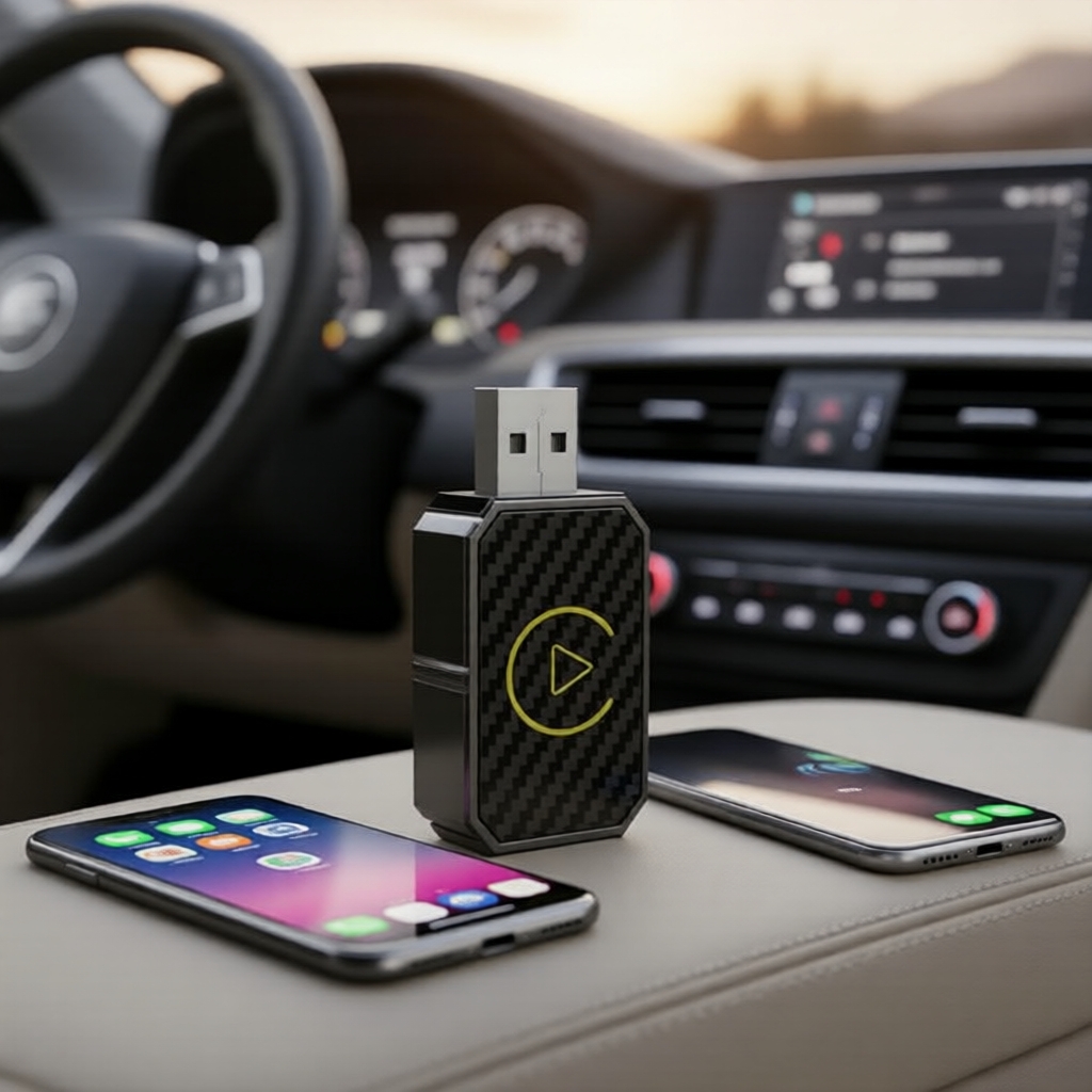 2in1 Mini CarPlay AIBox WiFi Wireless Android Auto Plug&Play Adapter cho hệ thống xe OEM