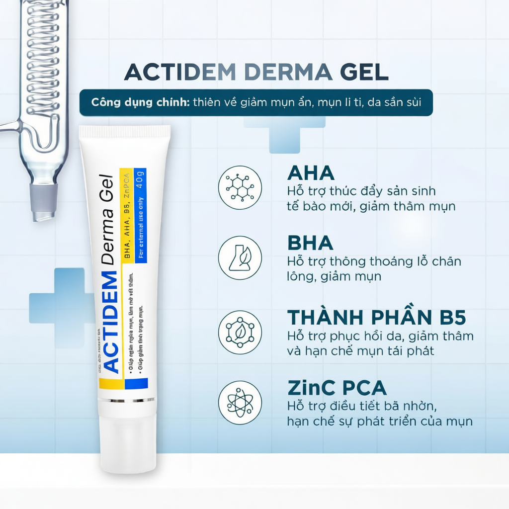 Gel giảm mụn, mờ thâm Actidem Derma Gel 18g/ Derma Gel 40g/ Derma Extra 18g - Từ Hảo
