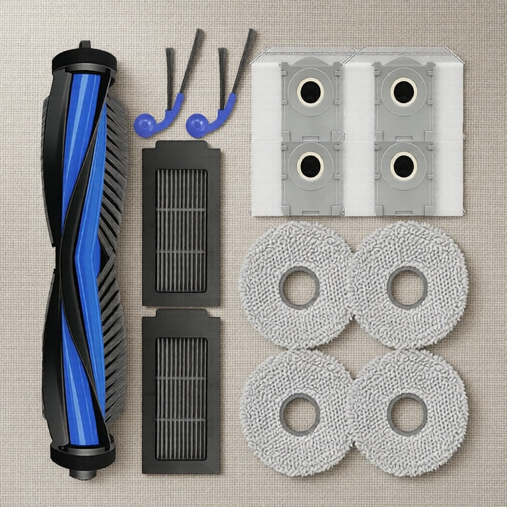 13 Chi Tiết Thay Thế cho Ecovacs Deebot T30C/T30C Pro Omni: Chổi Chính, Chổi Bên, Lọc, Khăn Lau, Túi