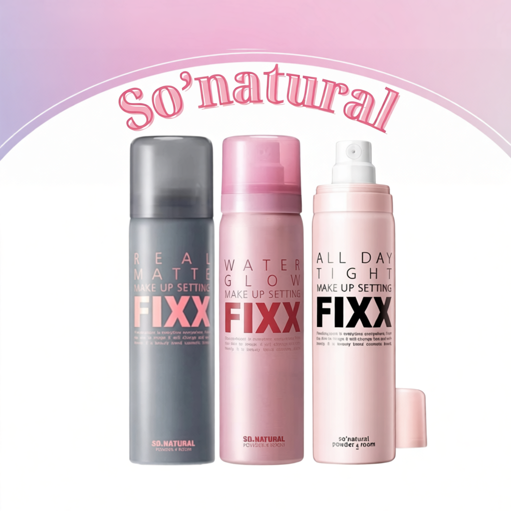 Fixx suốt cả ngày 120ml lì Real Matte / Thuốc xịt giữ lớp trang điểm sáng Water Glow Fixx 75ml COD