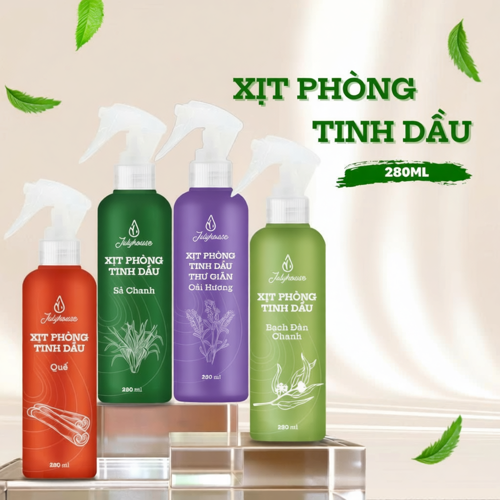 Bình Xịt Phòng Tinh Dầu Đuổi muỗi, Kiến ba khoang, Côn trùng, Khử mùi 280ml/50ml Julyhouse - AZAGOHN