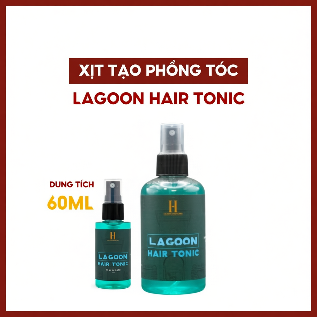 Xịt tạo phồng tóc Saigon Hustlers Pomade - Lagoon Hair Tonic 200ml, Pre-Styling Tóc, Bảo Vệ Nhiệt