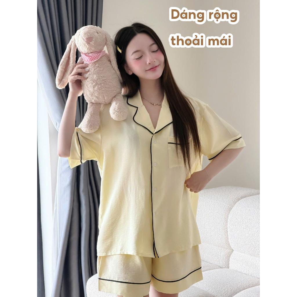 MB-SET-021 Set đồ ngủ ngắn tay trơn dáng rộng Maybee Homedress