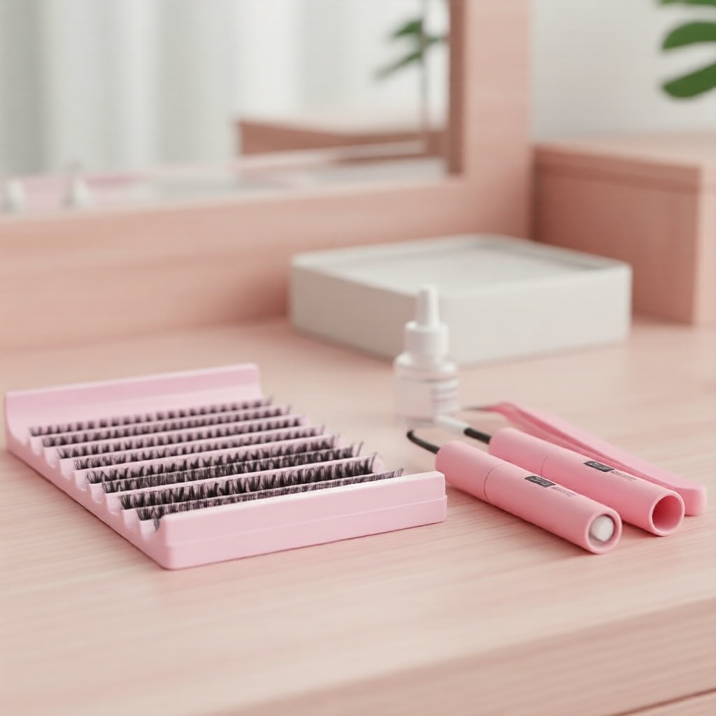 Cụm mi C Curl DIY 200 miếng, Mi đơn 40D, Cụm mi mắt Wispy cho tự dán tại nhà