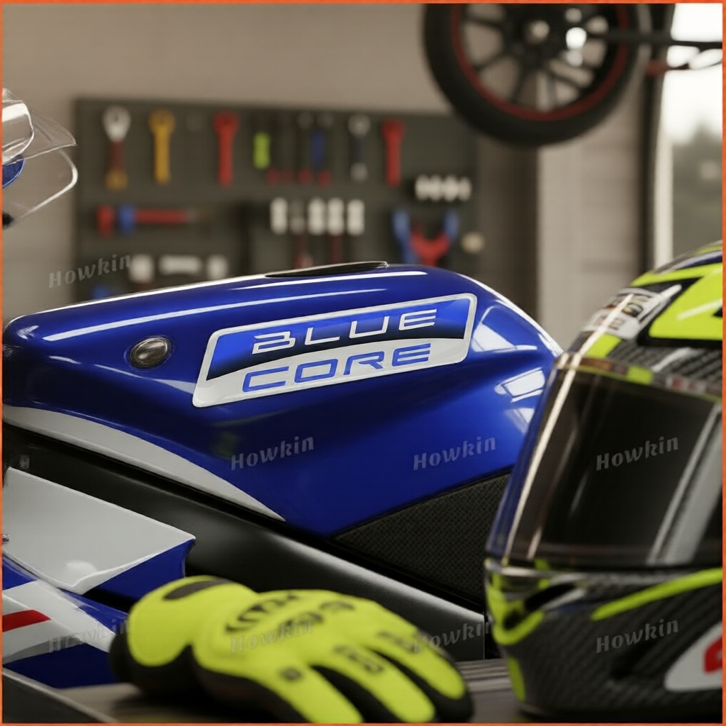 Decal Phản Quang Logo Phun Xăng FI EFI Xe Máy Scooter 3D BLUE CORE