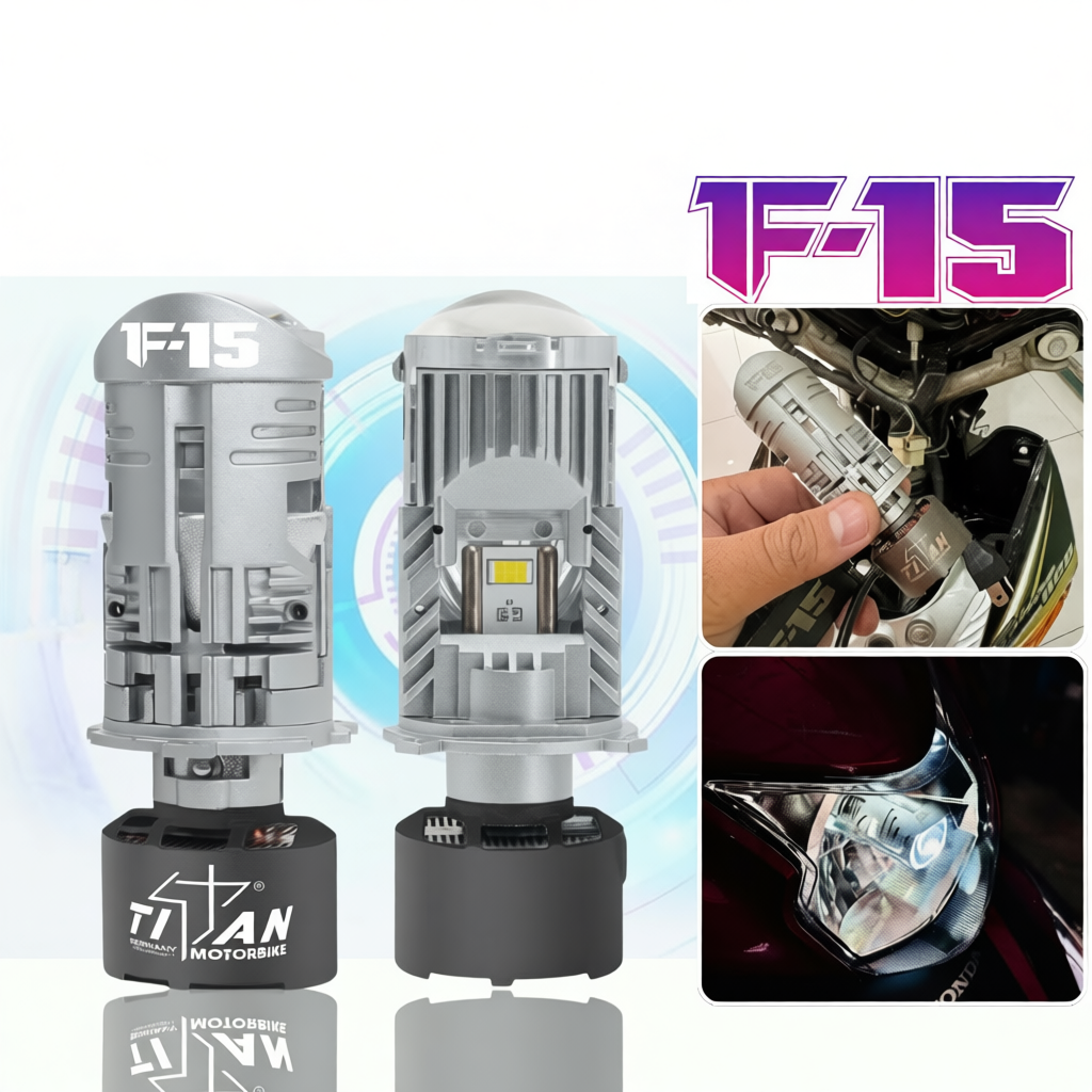 Đèn Pha Titan F15 Bi Led Siêu Sáng Công Suất 50W Chính Hãng Nhiệt Màu 5500K Cao Cấp Bảo Hành 1 Năm /