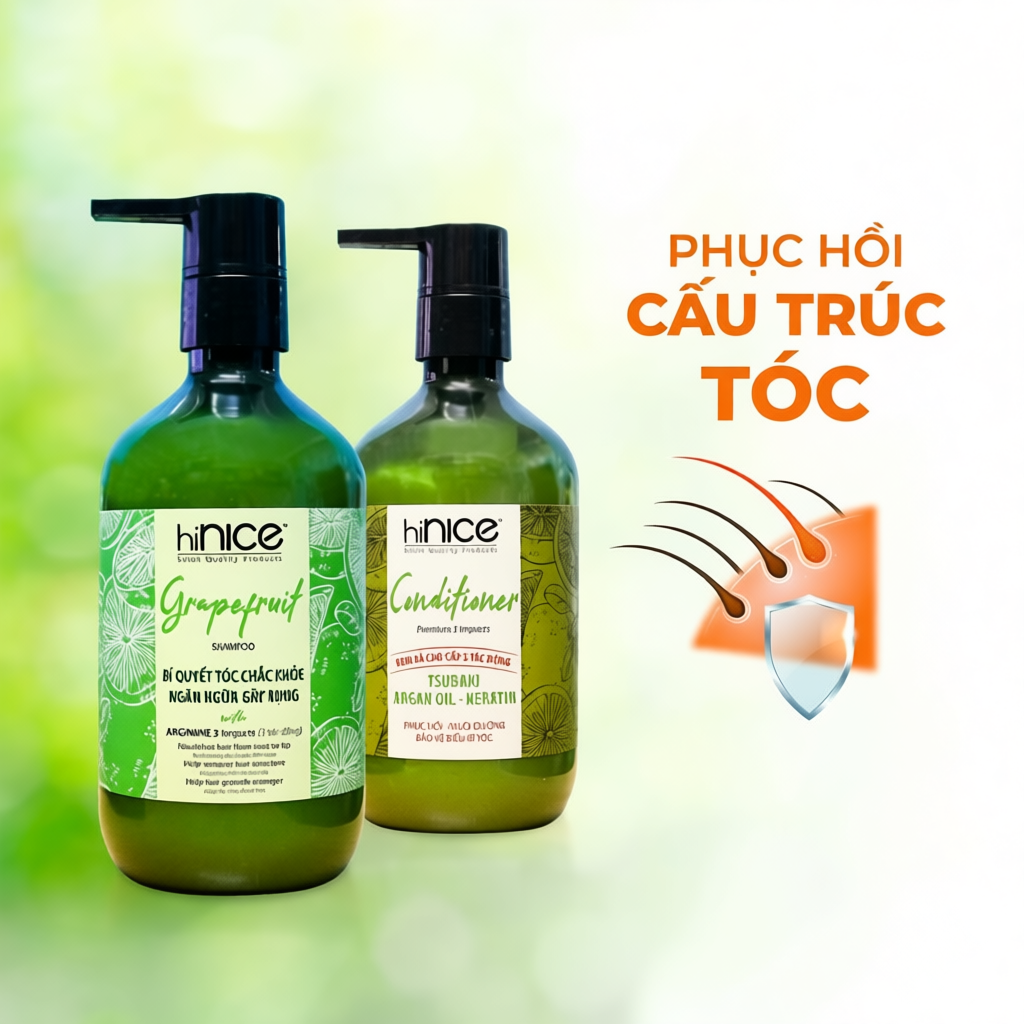 Combo Dầu Gội - Kem Xả Tinh Dầu Bưởi hiNICE Grapefruit cao cấp giúp tóc mọc khỏe và mềm mượt