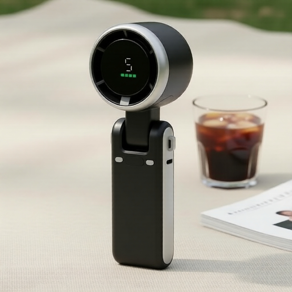 Quạt mini N607 thiết kế gập, tăng áp turbo, sạc USB, tiện mang theo