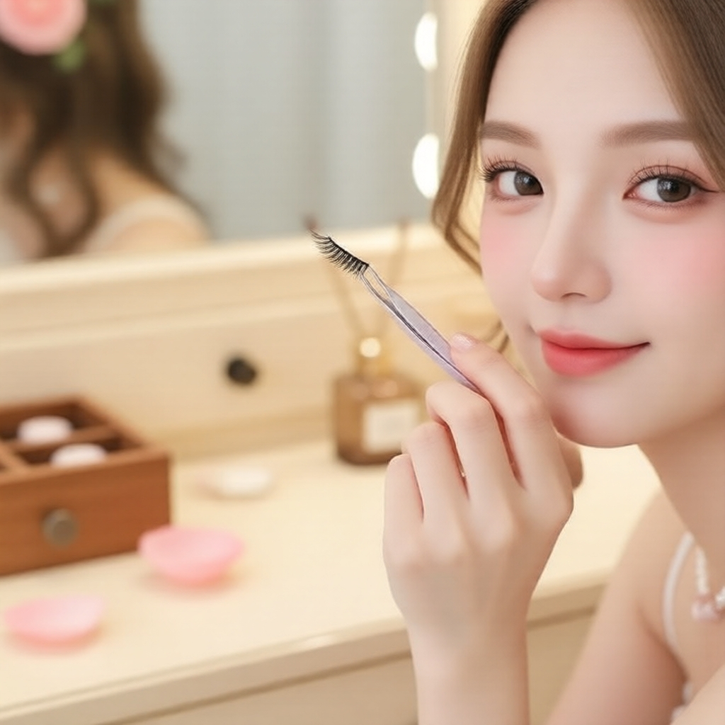 Milin Sweet Fabric 6-Row Glue-Free Camellia Lashes Cute Pure Desire Youthful Style - Vải ngọt Milin,