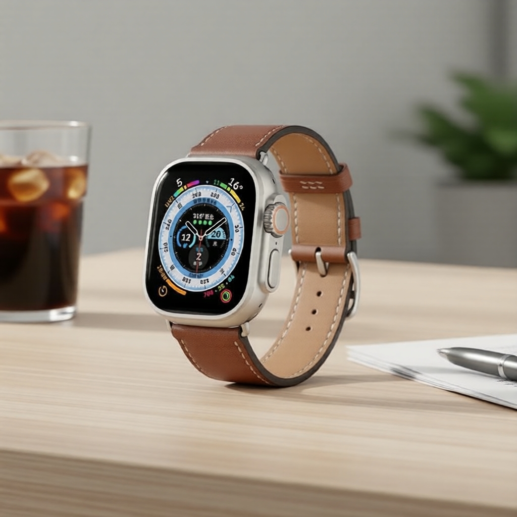 Dây Đeo Thay Thế Da cho Apple Watch 38-49mm, Quai Đeo Tháo Lắp Nhanh cho Mọi Dòng