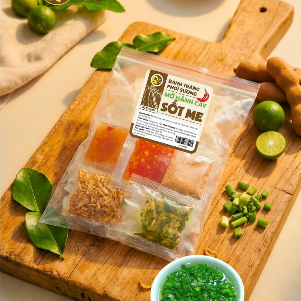 Bánh tráng Phơi Sương Dẻo Sate-Hành Phi-Hành Lá Muối Nhuyễn Siêu cay - Bánh Tráng Quyên Tây Ninh