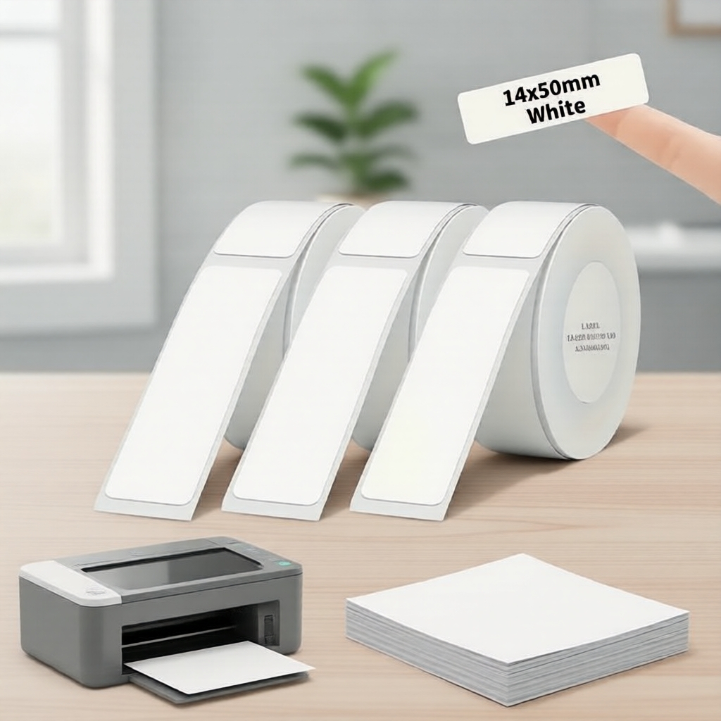 Giấy cuộn nhiệt Niimbot D11/D110 3 cuộn, màu trắng, nhãn dán chống nước