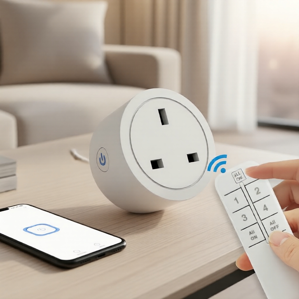 Bộ 1 ổ cắm thông minh UK eWeLink, công tắc điều khiển từ xa không dây 2.4G RF Bluetooth