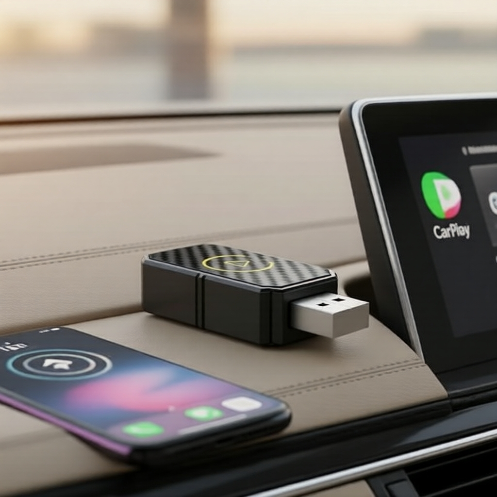 CarPlay AIBox WiFi Android Auto Wireless Adapter 2 trong 1 Mini Plug and Play cho xe OEM