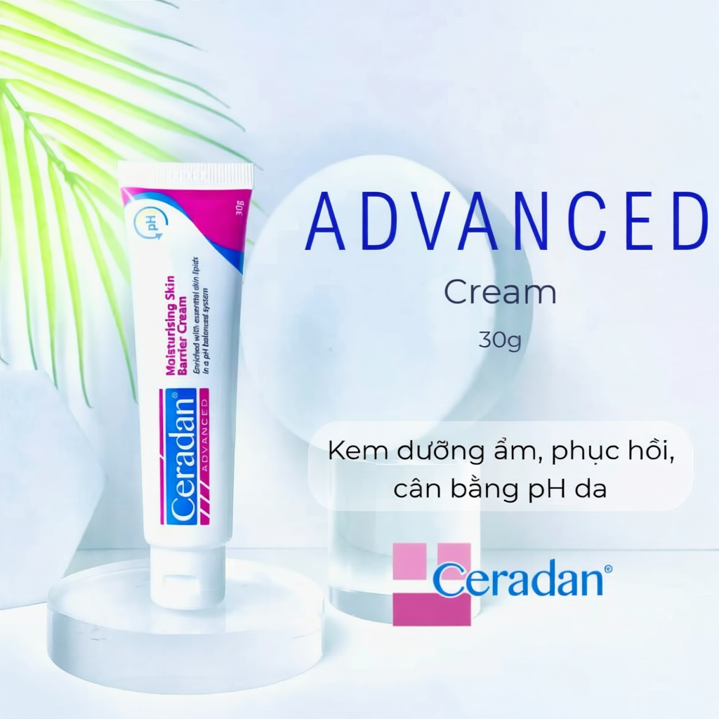 [DATE MỚI NHẤT-CHÍNH HÃNG DA LIỄU] Kem dưỡng ẩm, phục hồi da 30g Ceradan Advanced Moisturising Skin 
