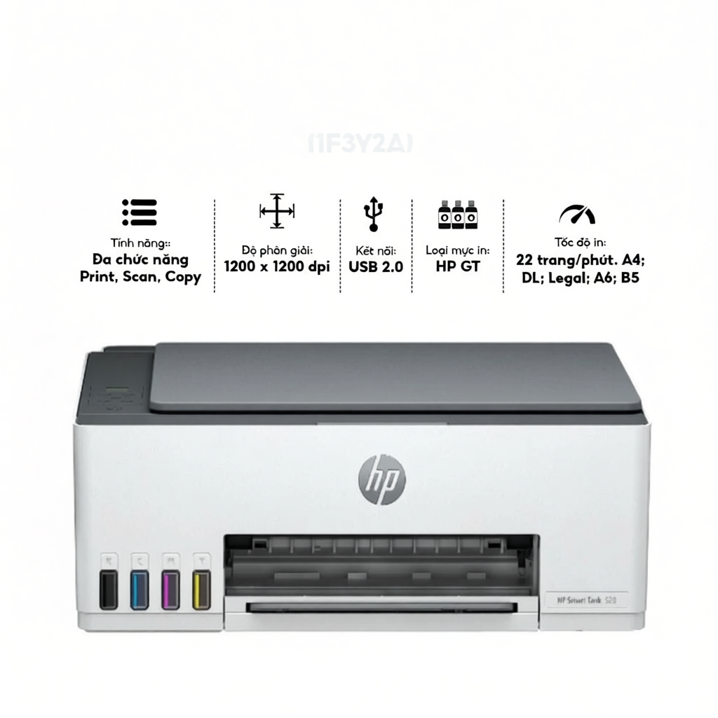 Máy In HP Smart Tank 580 All-in-One (1F3Y2A) – In Màu, Scan, Copy – In Qua WiFi – Hộp Mực Lớn – Bảo 