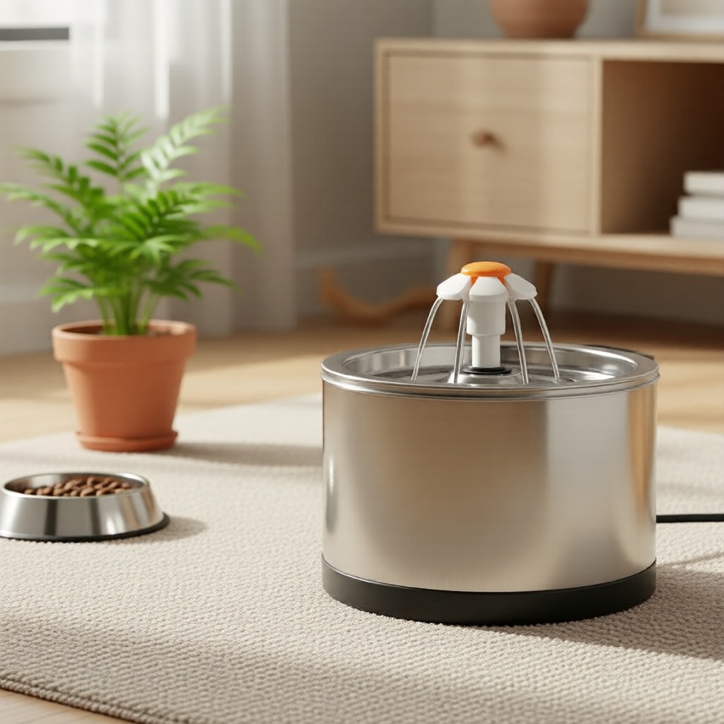 Máy cấp nước tự động cho mèo PetSmart kèm đèn báo LED, tự động tắt