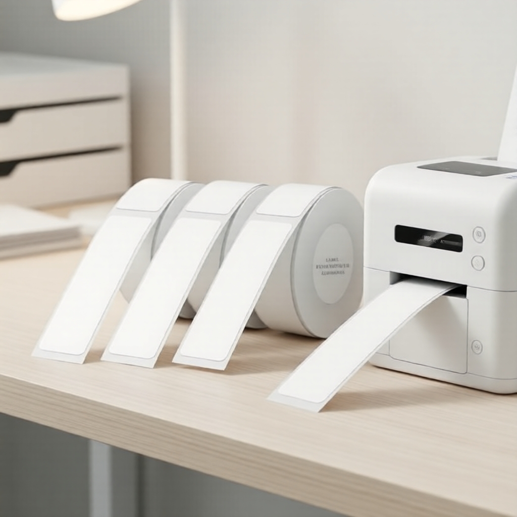 3 cuộn nhãn trắng dán tự dính chống nước cho máy in Niimbot D11/D110